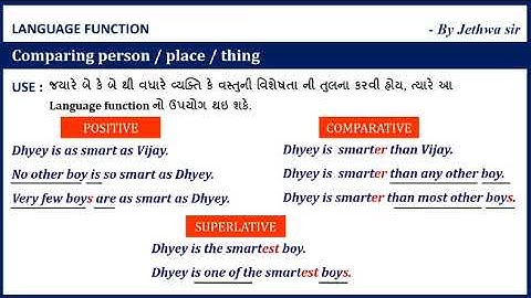 STD. 11 & 12 | LANGUAGE FUNCTION | COMPARING PERSON / PLACE / THING