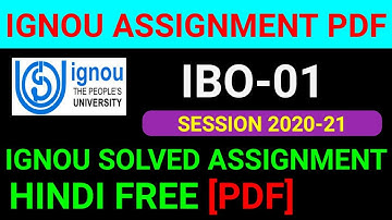IBO 01 Solved Assignment 2021, IBO 1 Solved Assignment 2020-21 in English, IBO 1 Assignment