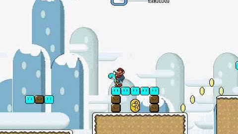 Super Mario Brothers X Custom Level- Snowy Road