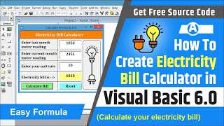 How to create electricity bill calculator in visual basic 6 | Calculate your electricity bill in VB6 screenshot 5