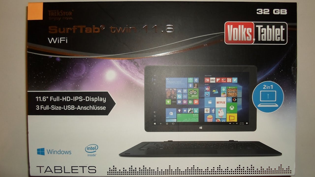 New TrekStor SurfTab twin 11.6 WiFi Volkstablet Unboxing