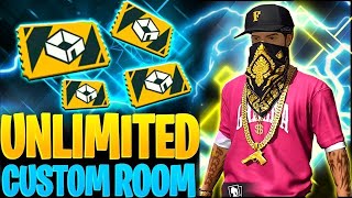 Unlimited Custom room free fire live 6 vs 6 and also 4 vs 4 , 1 vs 1