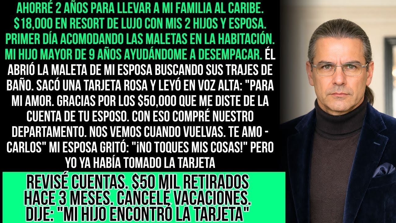 Resort Caribe  Hijo Encontró Tarjeta En Maleta De Mamá   Para Mi Amor  Gracias Por Los $50,000 Que