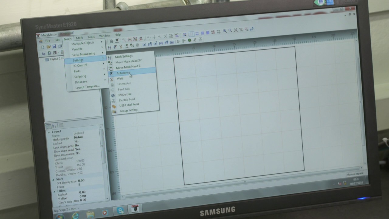 Inserting an auto height sensing function into a marking layout YouTube