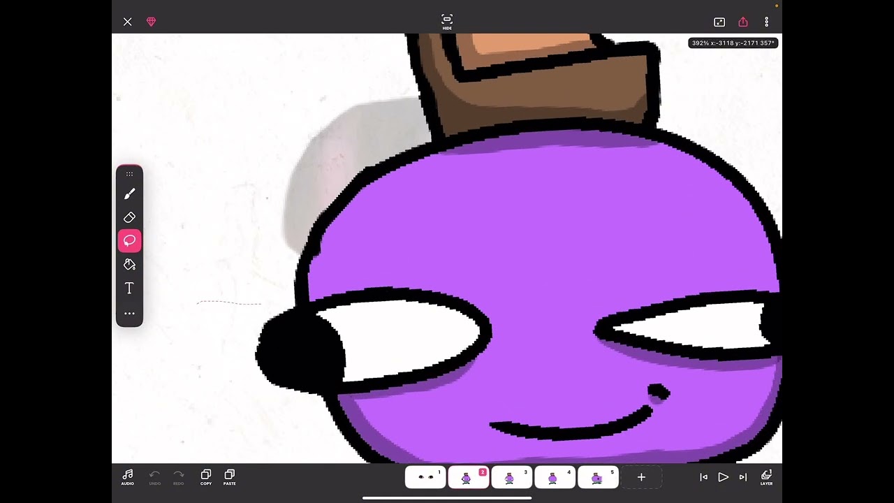 Making a vibing leaf style with bob in FlipaClip