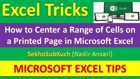 How to Center a Range of Cells on a Printed Page in Microsoft Excel : Excel Trainings [Urdu / Hindi]