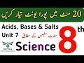 Class 8 Science Unit 7 Guess Paper 2026 Exam | Acids, Bases &amp; Salts MCQs &amp; Questions | Learning Zone