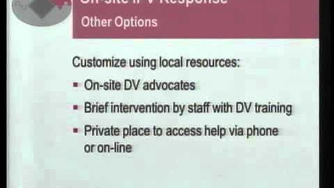 Responding to Violence Against Women Session 6