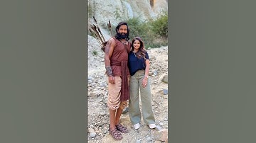 Manchu Vishnu along with family at kannappa movie sets #kannappa #vishnu #viral @mgkstories