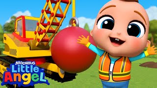 Baby John's Construction Toy Cars! | Little Angel And Friends Kid Songs