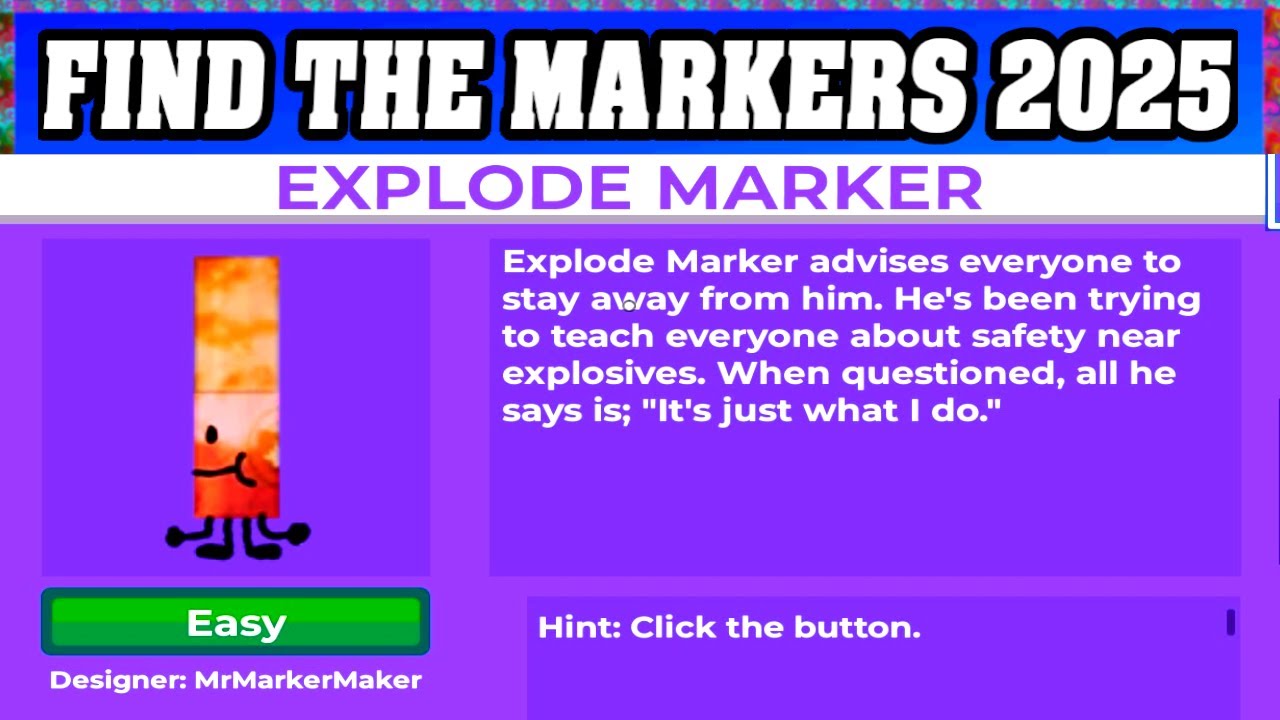 How To Find EXPLODE MARKER in ROBLOX FIND THE MARKERS🖌️ [UPDATE 2025 ...