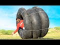 Rolling Inside Big Monster Tyre Tube - Crazy Experiment