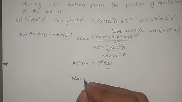 Q.shm || A particle of mass m execute shm with amplitude a and frequency v . The average KE during..