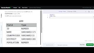 Japanese Cities Attribute | HackerRank Solution