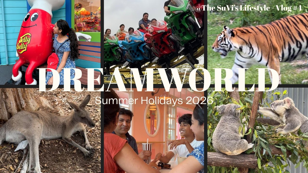 Dreamworld lo Maa Family Weekend 🤍 | My Daughter Narrates My Daily Life | Summer in Australia 