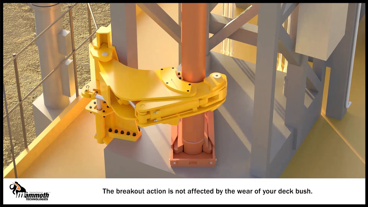 Mammoth Technologies Breakout Wrench fitted to an Epiroc Pit Viper 271, 275