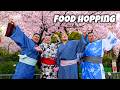 Street Food Stalls Under the Cherry Blossoms🌸 Sumo & Sakura