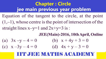 CIRCLE | JEE MAIN 2016 | 10 APRIL |  online |  RS SIR