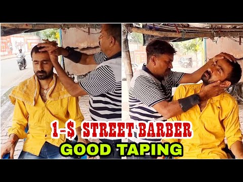 Indian Barber,Street Barber Good Massage For Relaxing Head,Hand,Body,Ear Massage Good Work 👍 💤😴