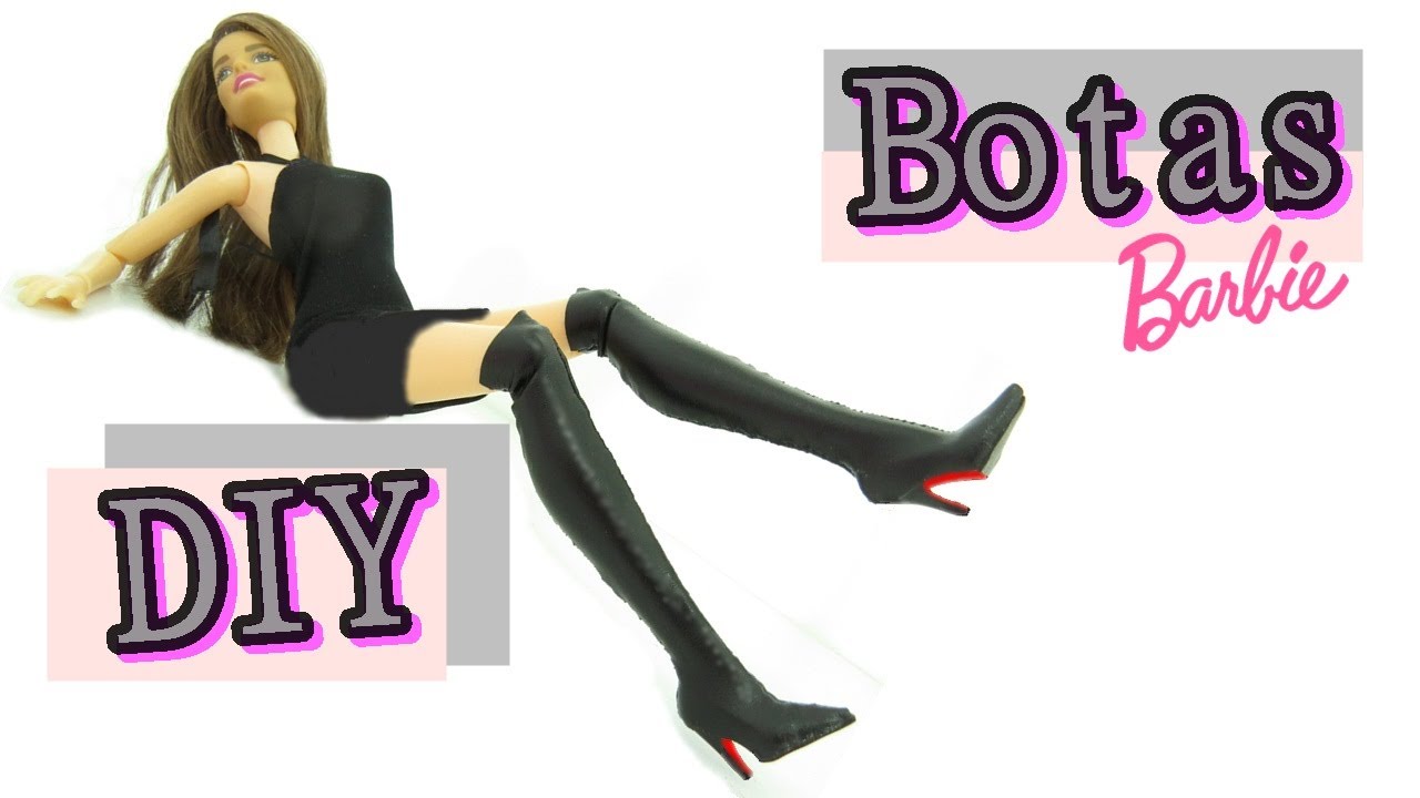 DIY CÓMO HACER BOTAS DE CUERO PARA BARBIE CÓMO HACER ZAPATOS PARA MUÑECAS MANUALIDADES HOUSE TOY