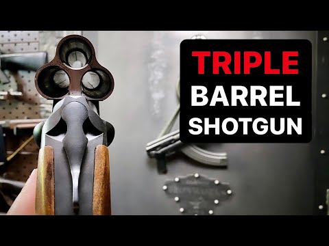 Shooting a TRIPLE Barrel Shotgun #Shorts