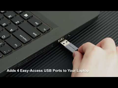 USB-хаб Vention 4 порти USB-A на 1xUSB 3.0 + 3xUSB 2.0 0.15 м алюмінієвий Сірий, видео 2