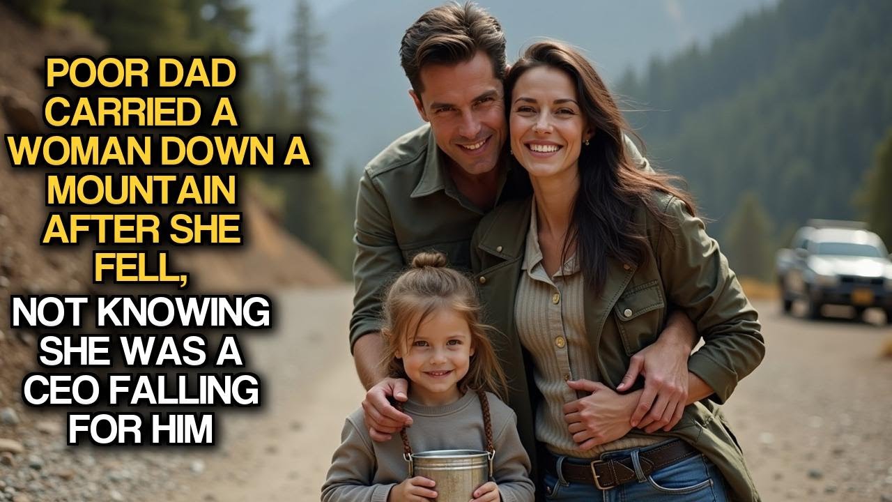 Poor Dad Carried A Woman Down A Mountain After She Fell, Not Knowing She Was A CEO Falling For Him