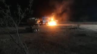 Special effects Burning Truck Car. Propane fire. Prop , Rig. ,  Low Budget movie, How to video