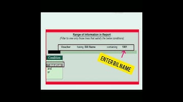 Range of information in report in tally