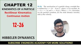 12-26 Rectilinear Kinematics - Continuous Motion (Kinematics of A Particle) ENGINEERS ACADEMY