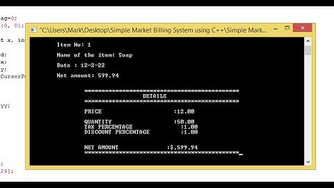 Simple Market Billing System using C++