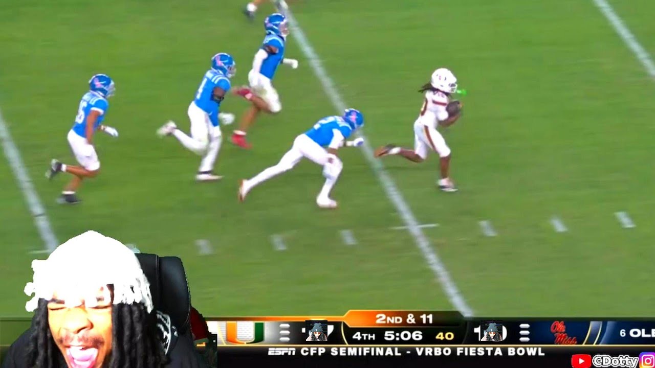 Cdotty CDotty Reacts To #10 Miami vs #6 Ole Miss 2026 Fiesta Bowl CFP ...