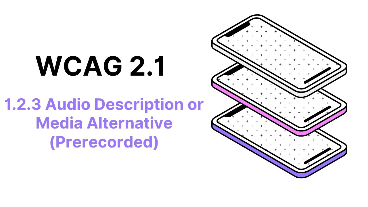 WCAG 2.1 Guideline 1.2.3 Audio Description or Media Alternative (Prerecorded)