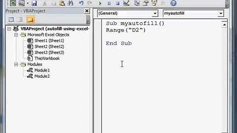 Autofill using Excel vba