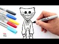 How to draw HUGGY WUGGY | Aprende a dibujar a Huggy Wuggy (Poppy Playtime)