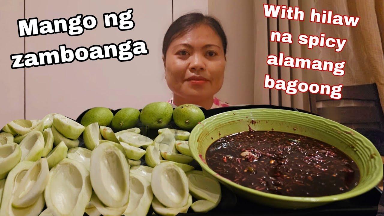 Trying Mango Ng zamboanga with spicy alamang bagoong mukbang