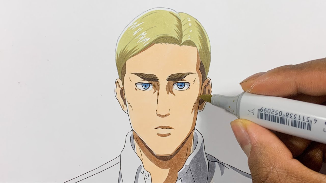 How to Draw Erwin Smith Easy - Attack on Titan (Shingeki no Kyojin / 進撃 ...