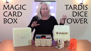 Magic: The Gathering Card Box and a Dr. Who DIce Tower