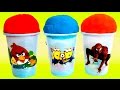 Play-Doh Ice Cream Cone Surprise Eggs Minions Spiderman Angry Birds