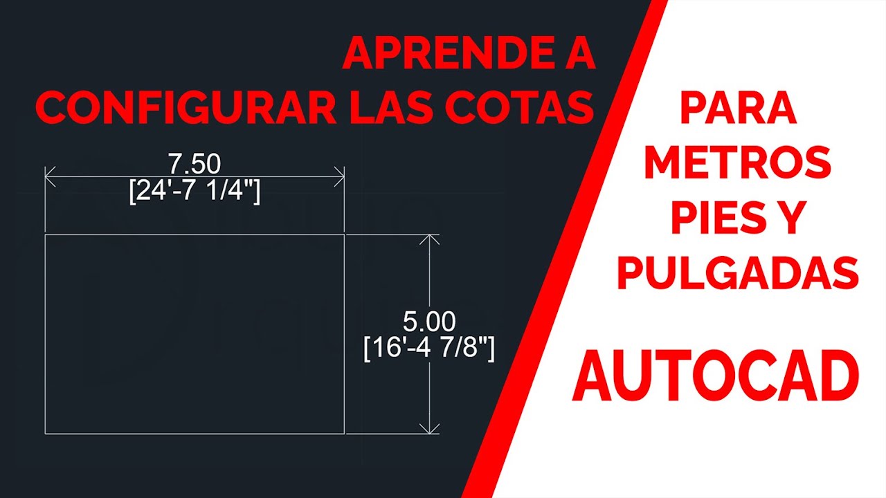 Cotas en Metros, Pulgadas y Pies en Autocad, #autocad #cotas #