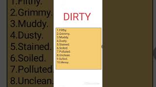 Synonyms of "Dirty"।। Different ways to say "Dirty"।।