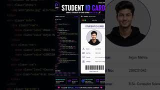 Simple Student ID Card using HTML 💻 | Beginner Project 🚀