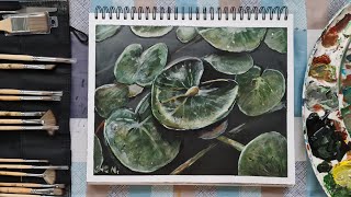 WATERLILY PADS PAINTING TUTORIAL BY CHERYL NAVARRO