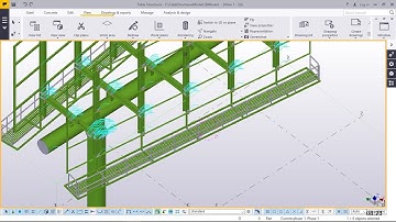 How to create a walkway and handrails on billboard in Tekla Structures