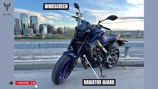 2022 YAMAHA MT-09: Installing Yamaha Genuine Windscreen & Radiator Guard