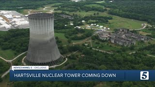 Iconic nuclear cooling tower coming down