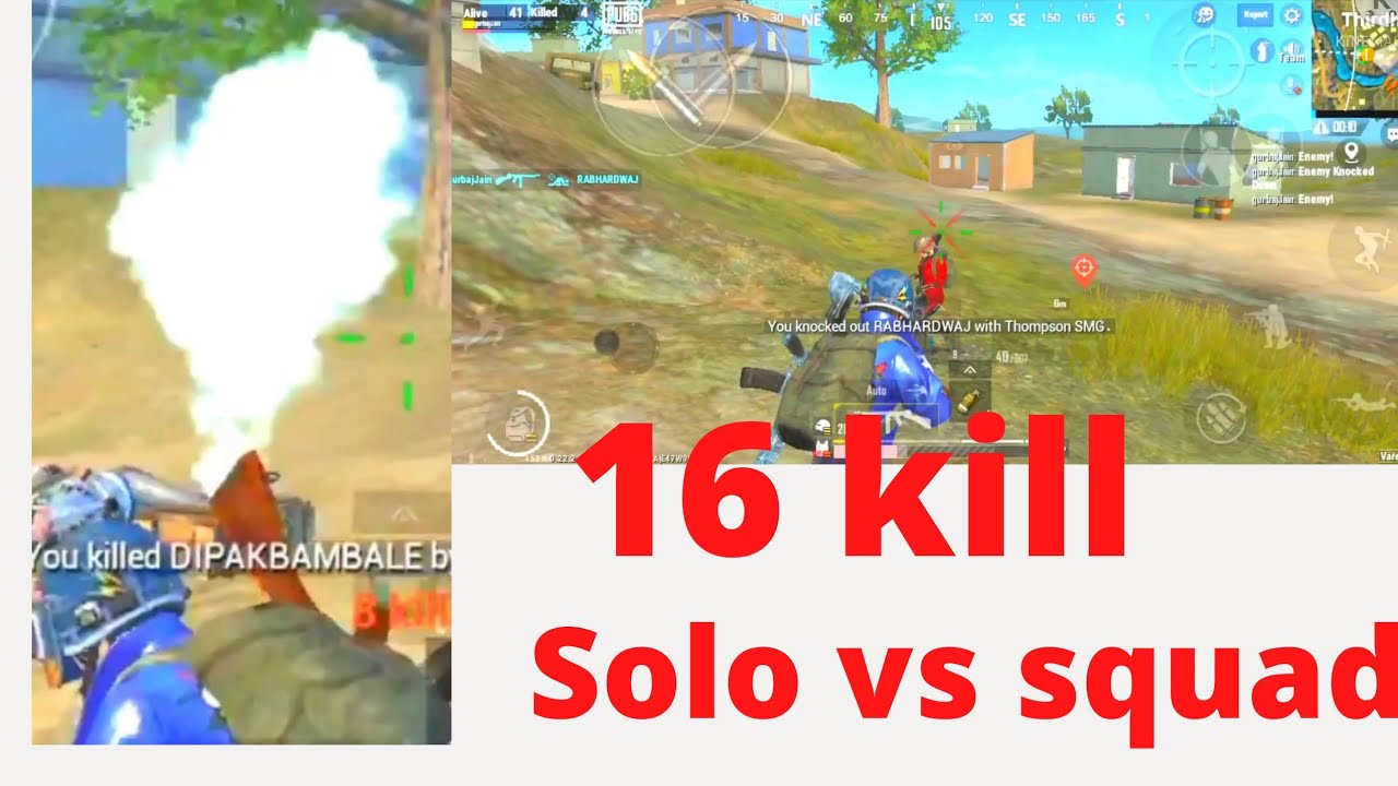 solo vs squad pubg mobile lite gameplay 16 kill enjoy the video - YouTube