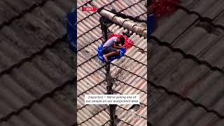 Missing Boy Found Napping on Roof of His Own Home by Reporter #shorts