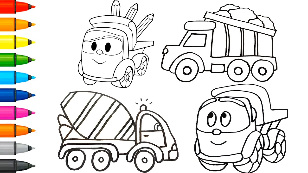 Грузовичок лева картинки для печати