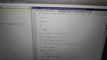 Animation of simple pendulum using MATLAB